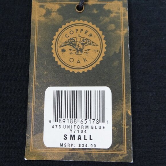 NWT Copper & Oak Blue/Black Qtr Button Shirt Small - Picture 6 of 6